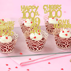 ZHUOWEISM Glitter card stock cupcake topper, sturdy and eye-catching party decor.