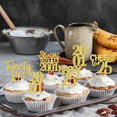 ZHUOWEISM glitter card stock toppers stand out on desserts