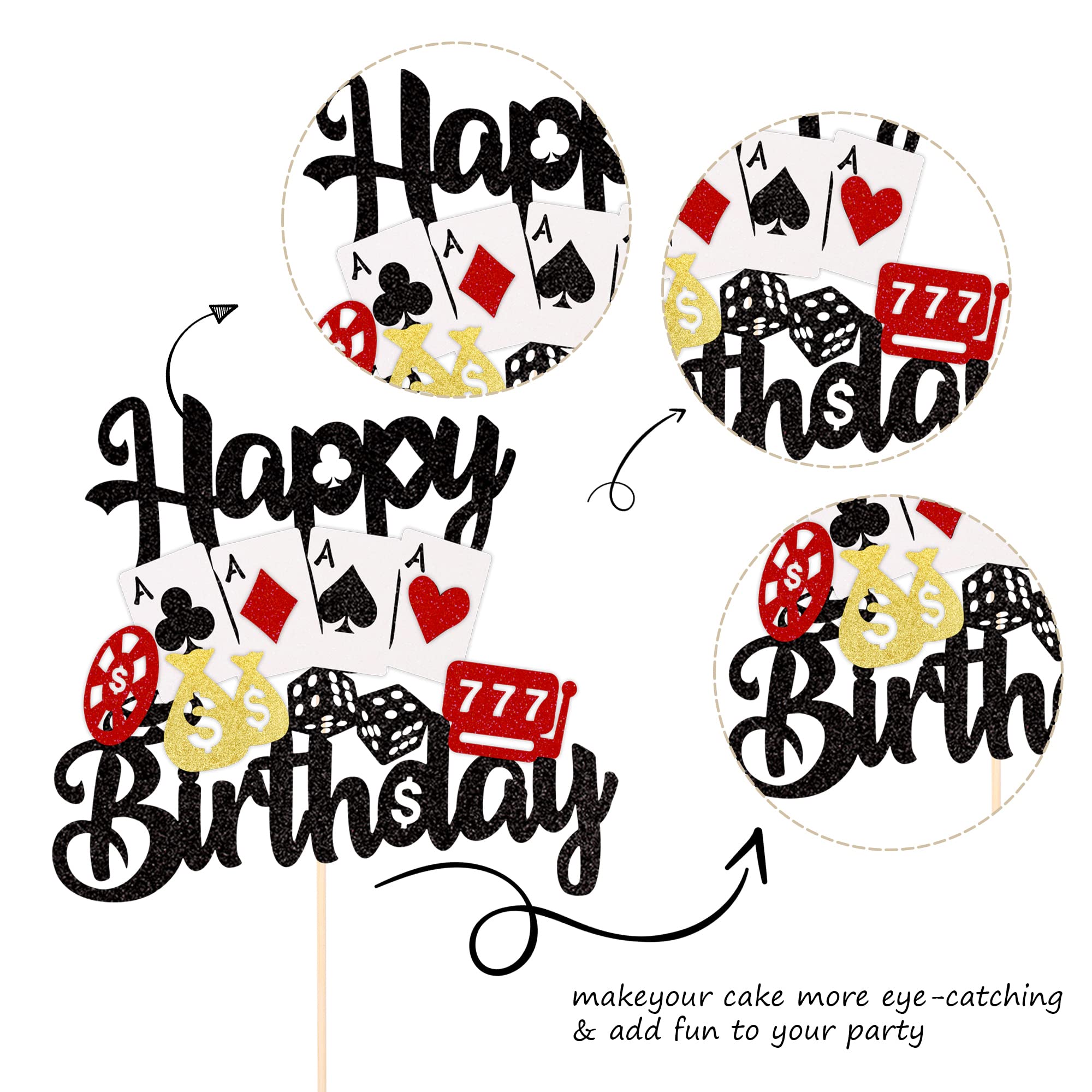 ZHUOWEISM glitter card stock topper shines under party lights