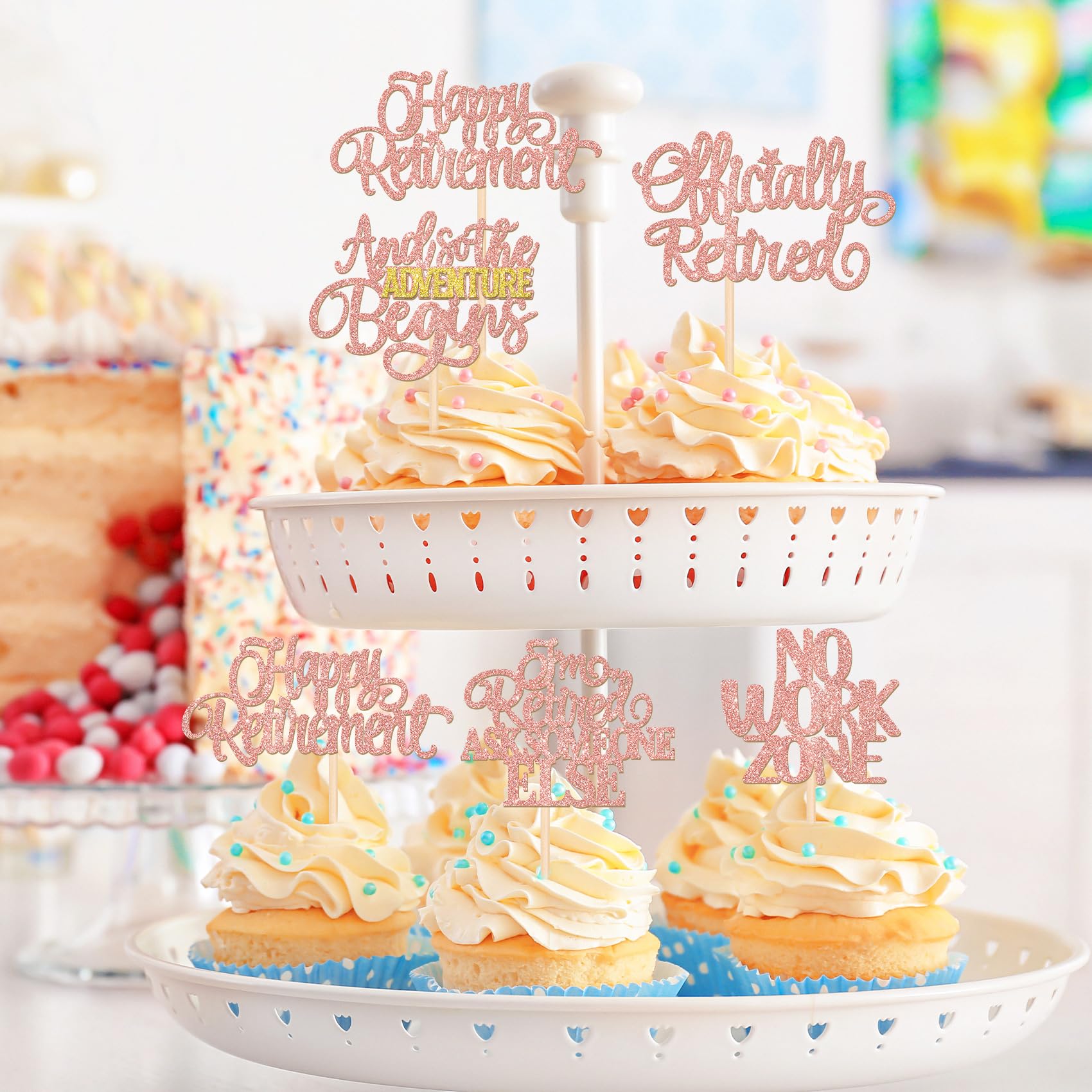 ZHUOWEISM glitter-card stock ensures sturdy, fade-resistant toppers that shine