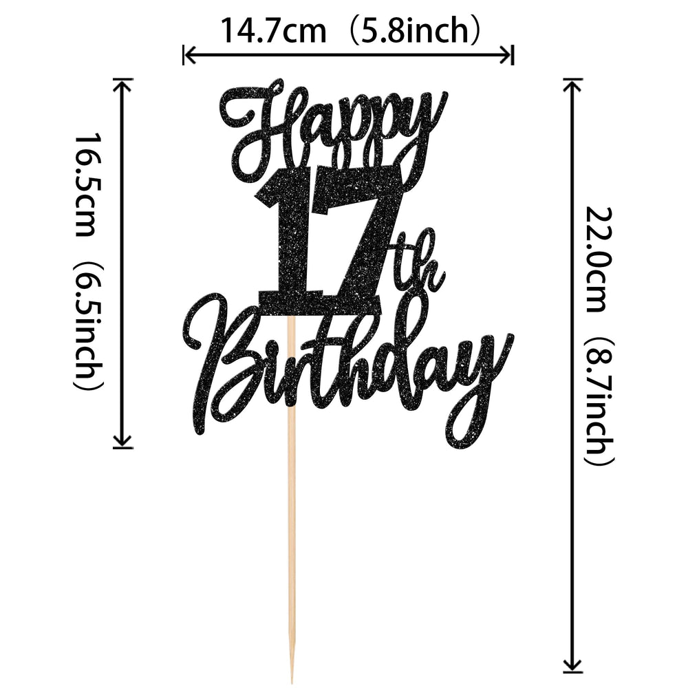 ZHUOWEISM Glitter Cheers 17 Years Topper adds sparkle to desserts