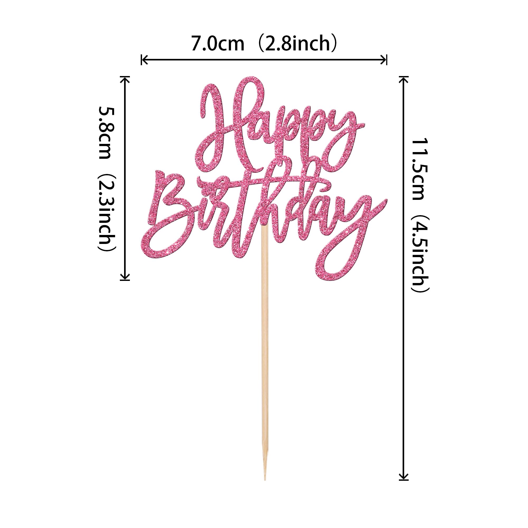 Close-up of ZHUOWEISM glitter cupcake toppers on a cupcake for celebration