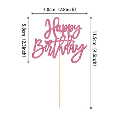 Close-up of ZHUOWEISM glitter cupcake toppers on a cupcake for celebration