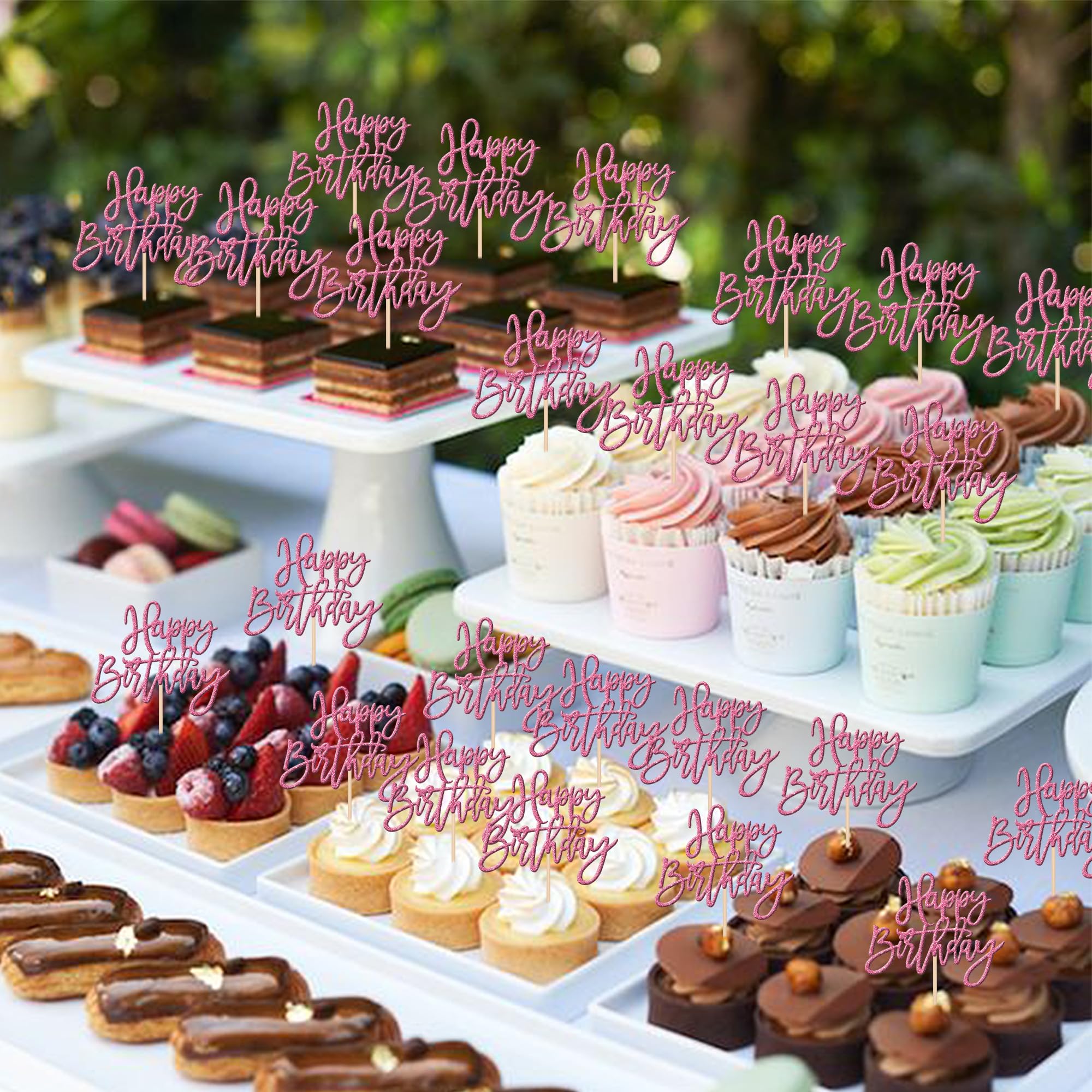 Sturdy cardstock toppers from ZHUOWEISM for durable party dessert display