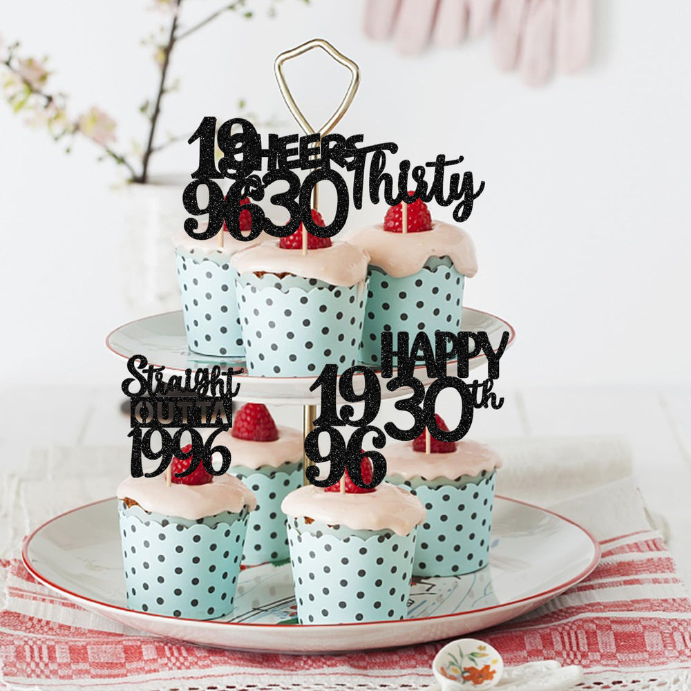 ZHUOWEISM glitter cupcake toppers ready to use for quick decoration.