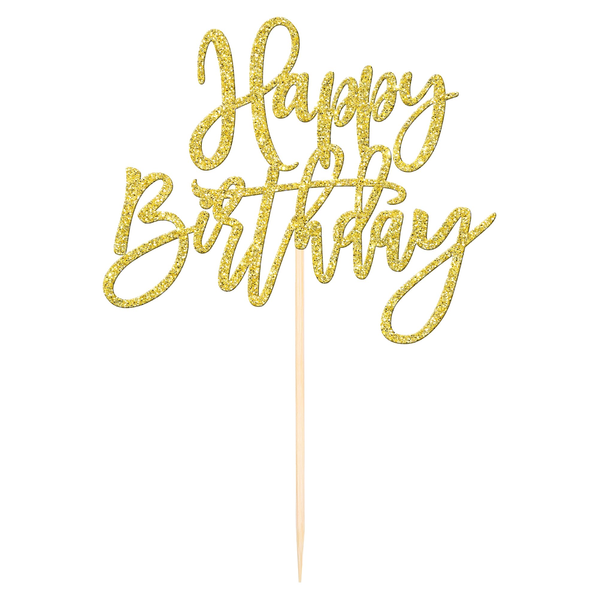 ZHUOWEISM glitter gold cake topper front view brightens party desserts.