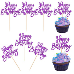 ZHUOWEISM glitter happy birthday cupcake toppers sparkle celebrations