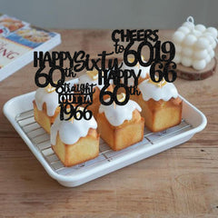ZHUOWEISM glitter design-c topper shines under party lights on cupcakes and desserts.