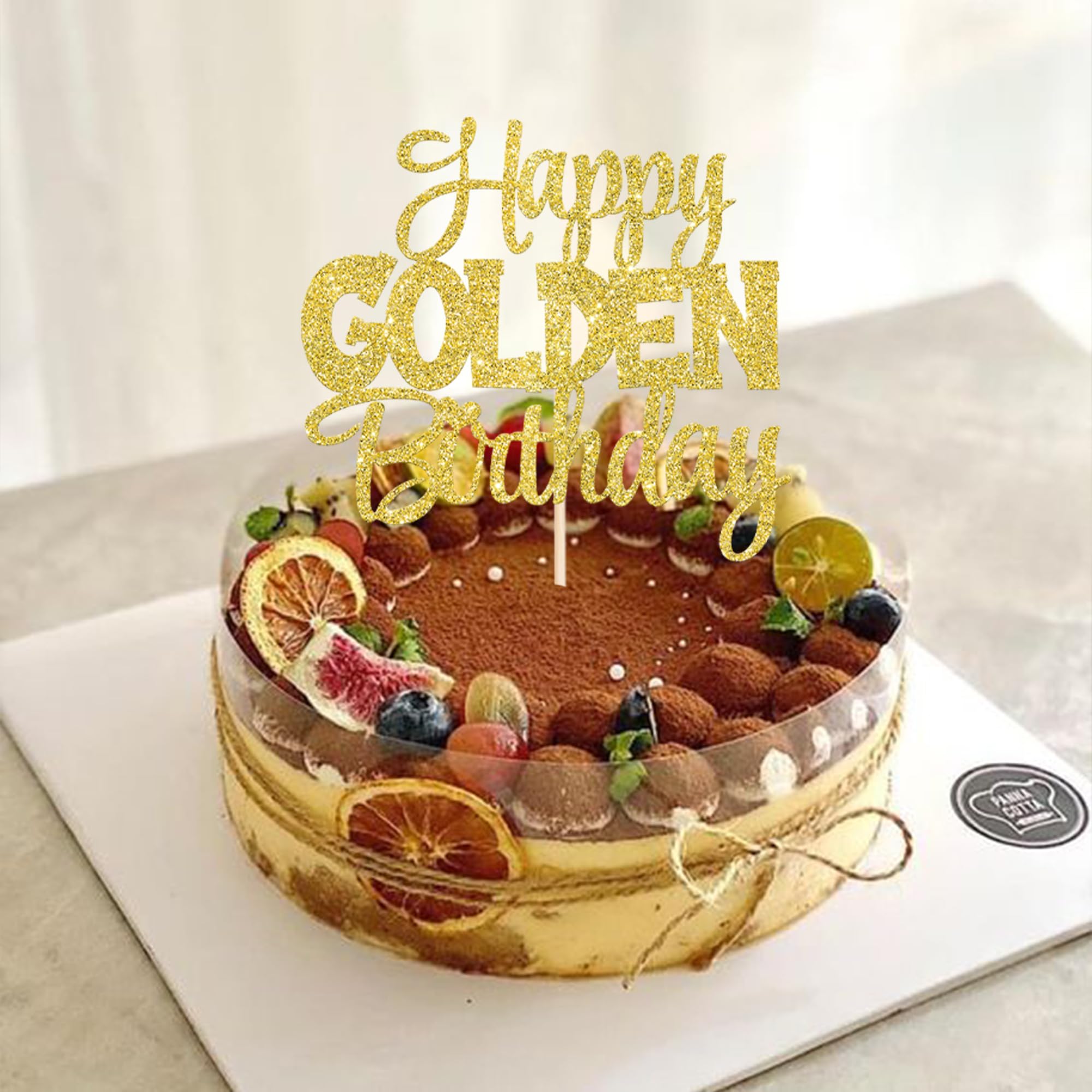 ZHUOWEISM Gold anniversary-themed topper for milestone celebrations.