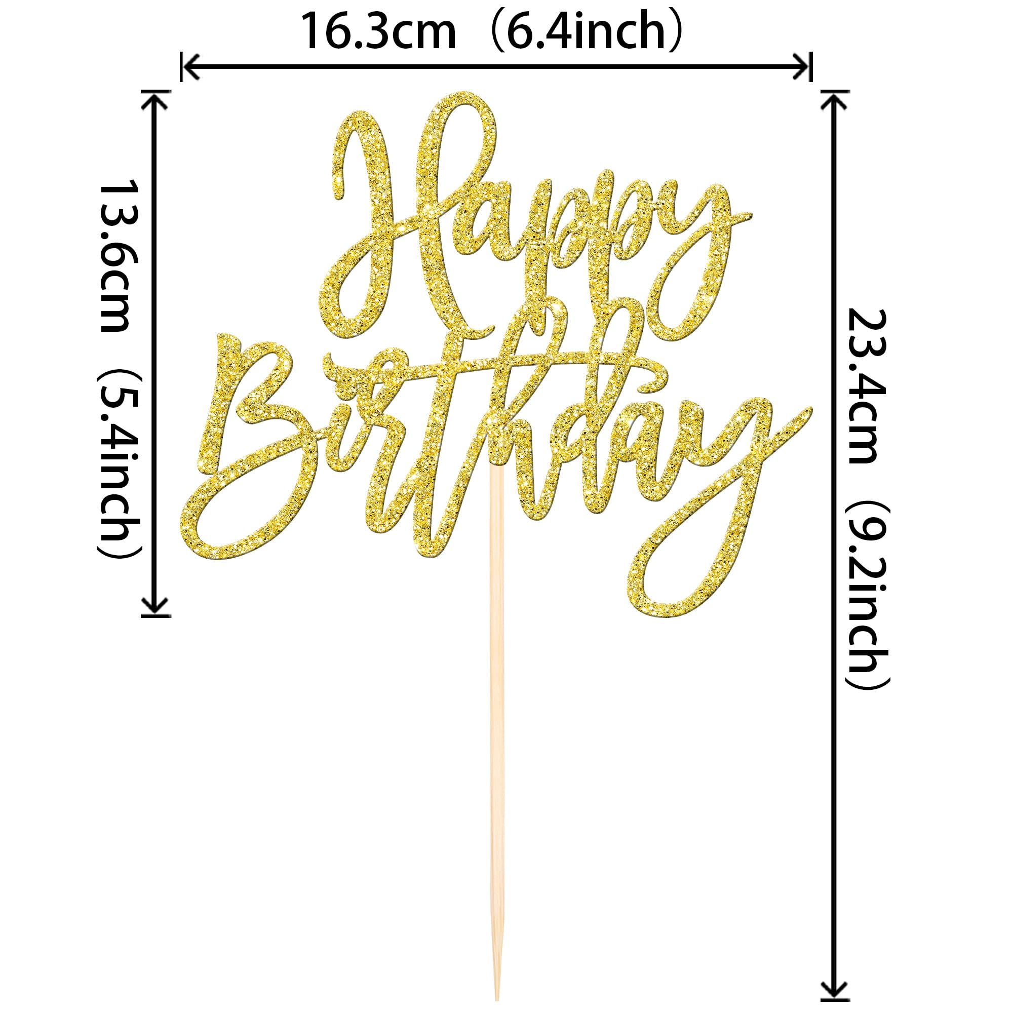 ZHUOWEISM gold Anniversary Topper with stick enhances celebratory cake presentation.
