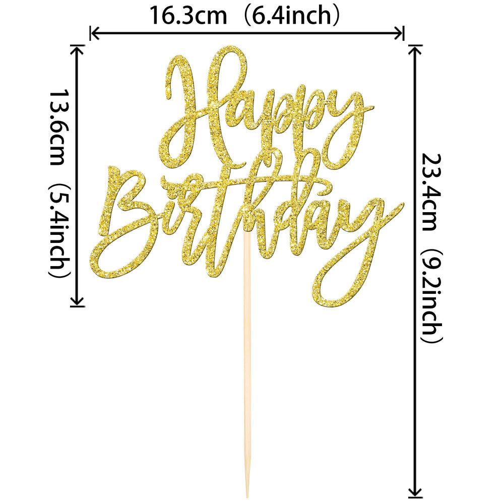 ZHUOWEISM gold Anniversary Topper with stick enhances celebratory cake presentation.