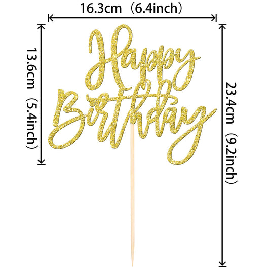 ZHUOWEISM gold Anniversary Topper with stick enhances celebratory cake presentation.