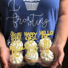 ZHUOWEISM gold glitter toppers brighten any birthday display