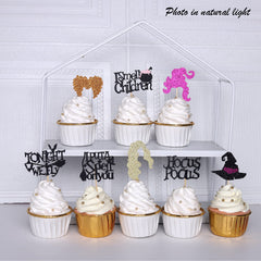 ZHUOWEISM halloween party decor toppers add sparkle to desserts.
