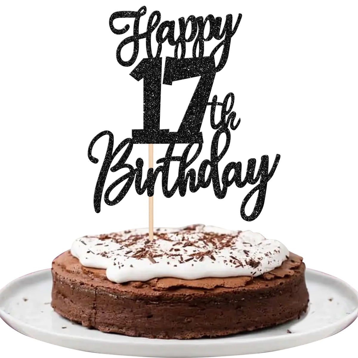 ZHUOWEISM Happy 17th Birthday Topper on cake, ready to use for party decoration