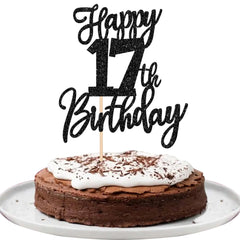 ZHUOWEISM Happy 17th Birthday Topper on cake, ready to use for party decoration