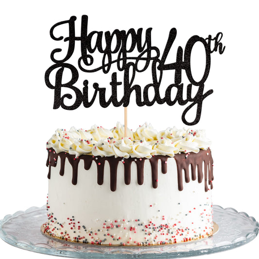 ZHUOWEISM glitter cake topper adds instant sparkle to your 40th birthday cake.
