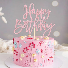ZHUOWEISM Glitter birthday topper on cake adds sparkle and charm