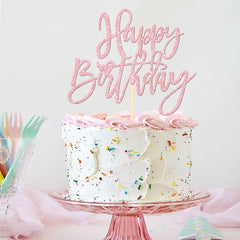 ZHUOWEISM Glitter topper light pink stick detail for cake decoration
