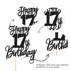 ZHUOWEISM Hello 17 Cake Decoration highlights glitter detail for celebrations