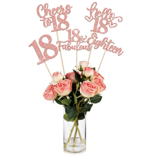 ZHUOWEISM Hello 18 centerpiece stick with rose gold glitter enhances festive tables for photos
