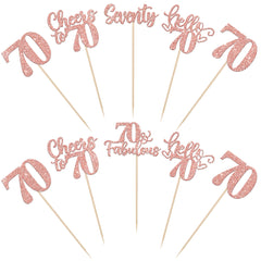 ZHUOWEISM Hello 70 Fabulous centerpiece sticks create celebratory vibes for any 70th party setup.