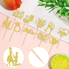 ZHUOWEISM I Do Love heart ring cupcake topper for celebratory desserts