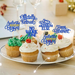 ZHUOWEISM I'm retired theme toppers create fun celebratory dessert accents