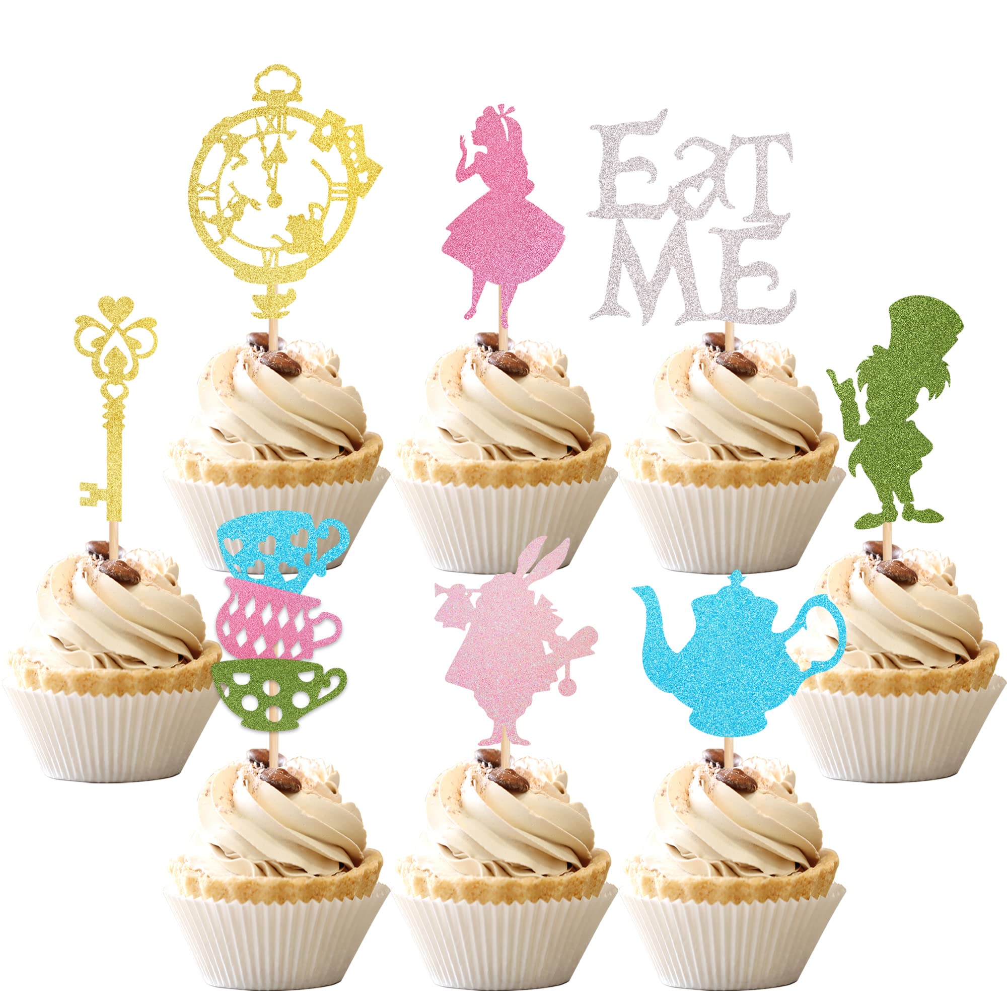 ZHUOWEISM magic Alice cupcake toppers collection adds whimsical charm to cupcakes