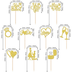ZHUOWEISM Miss to Mrs love heart topper with ring accent for cupcakes