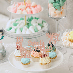 ZHUOWEISM no assembly needed cupcake toppers save prep time during party setup.