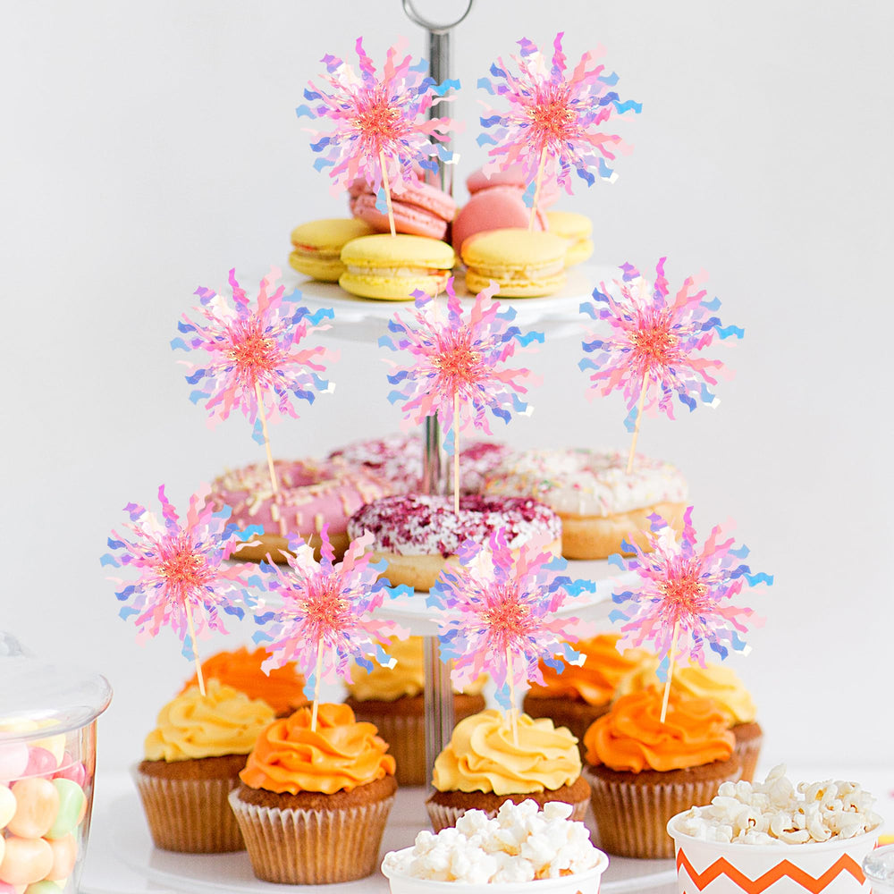 ZHUOWEISM orange toppers on cupcakes with pre-assembled sticks