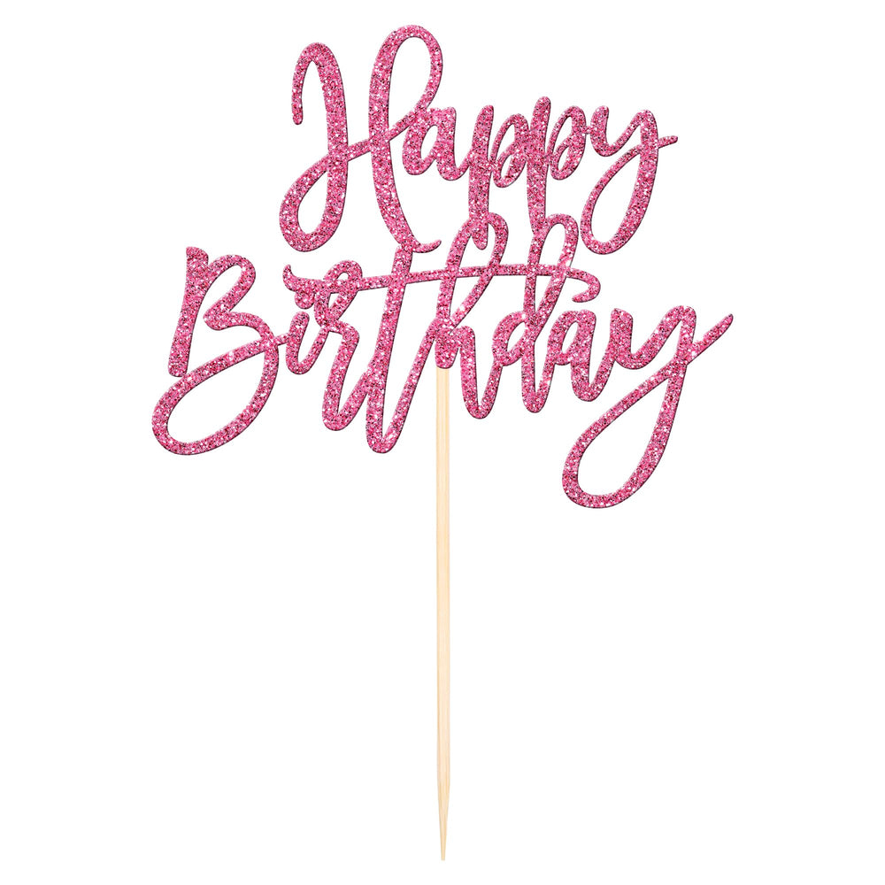 ZHUOWEISM pink birthday topper delivers eye-catching sparkle for anniversaries and parties