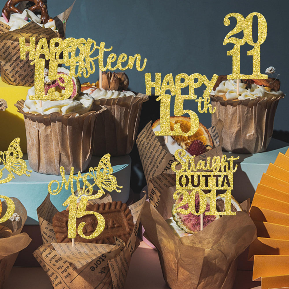 ZHUOWEISM Pre-assembled toppers insert easily into cakes or cupcakes for quick setup.