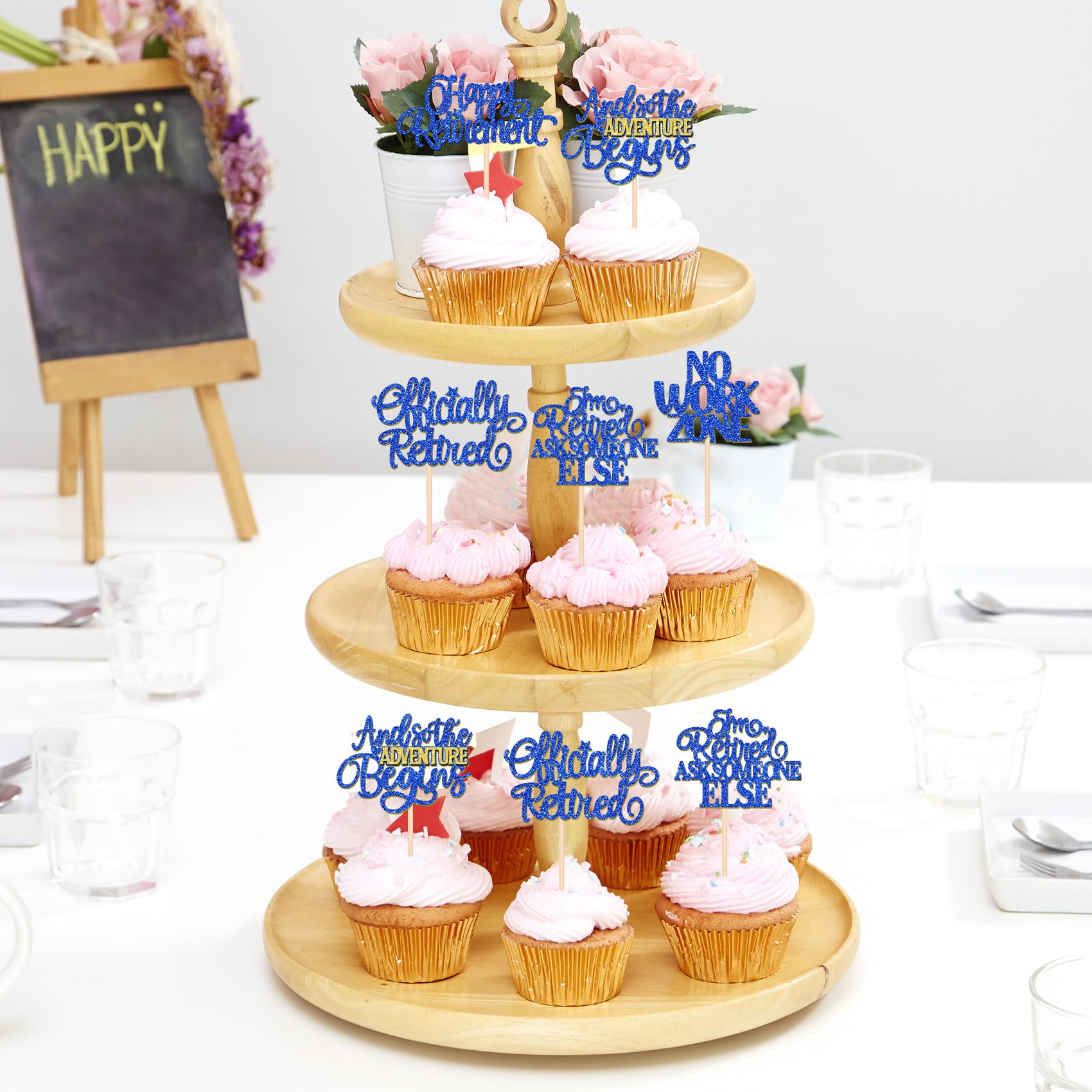 ZHUOWEISM pre-assembled cupcake toppers save time during party setup
