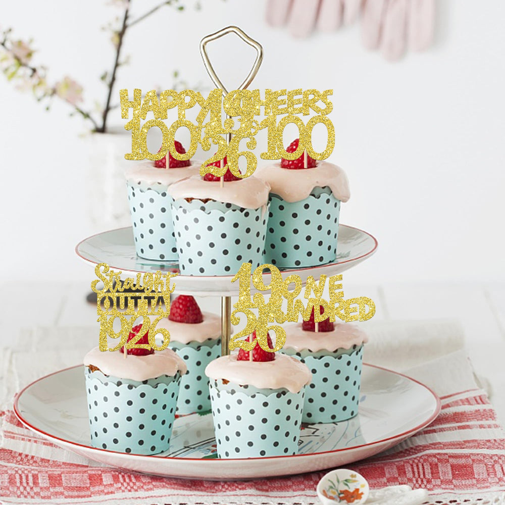 ZHUOWEISM Preassembled 1926 design cupcake topper, saves time decorating.