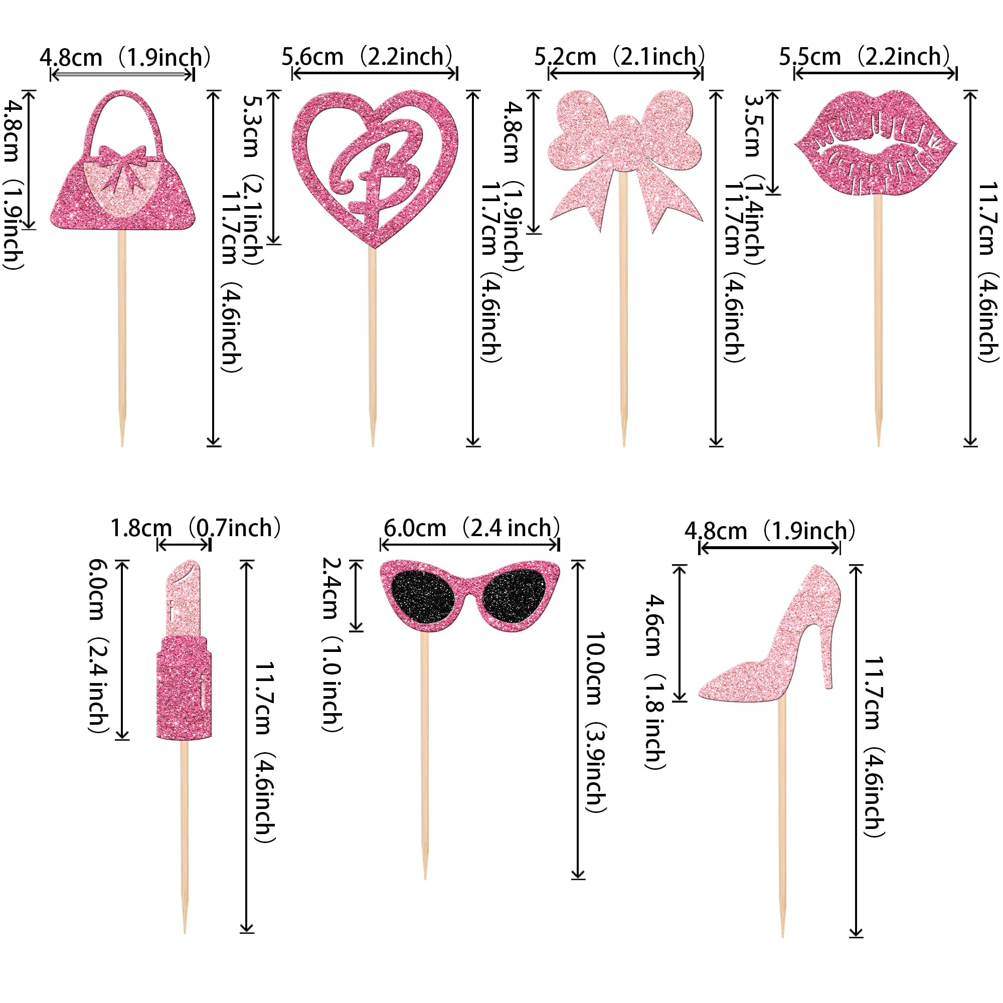 ZHUOWEISM princess glasses cupcake topper glitter pink enhances party flair