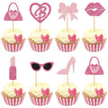 ZHUOWEISM princess handbag cupcake topper glitter pink adds sparkle to cupcakes