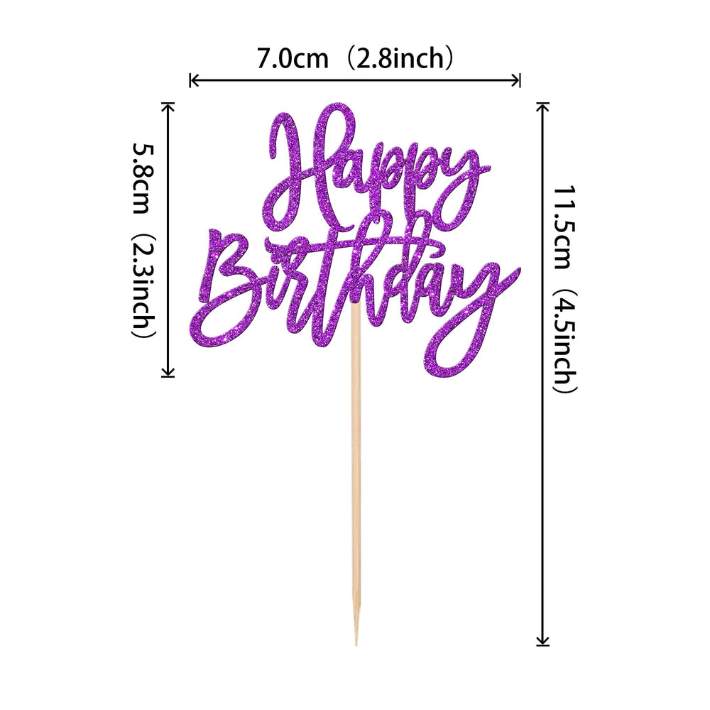 ZHUOWEISM purple cupcake picks on sticks for quick party decoration