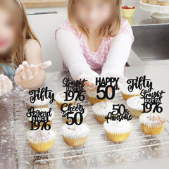 ZHUOWEISM 4-design pack glitter toppers decorate desserts with sparkling accents.