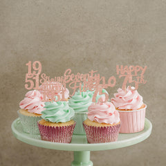 ZHUOWEISM rose gold cupcake toppers add elegant shimmer to party desserts.