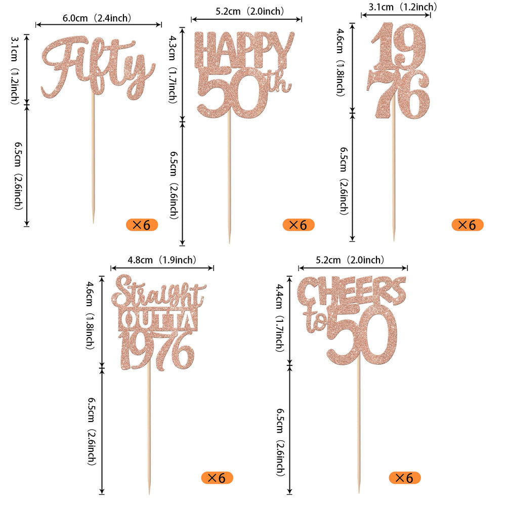 ZHUOWEISM rose gold glitter cupcake picks add sparkle to celebrations.