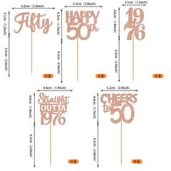 ZHUOWEISM rose gold glitter cupcake picks add sparkle to celebrations.