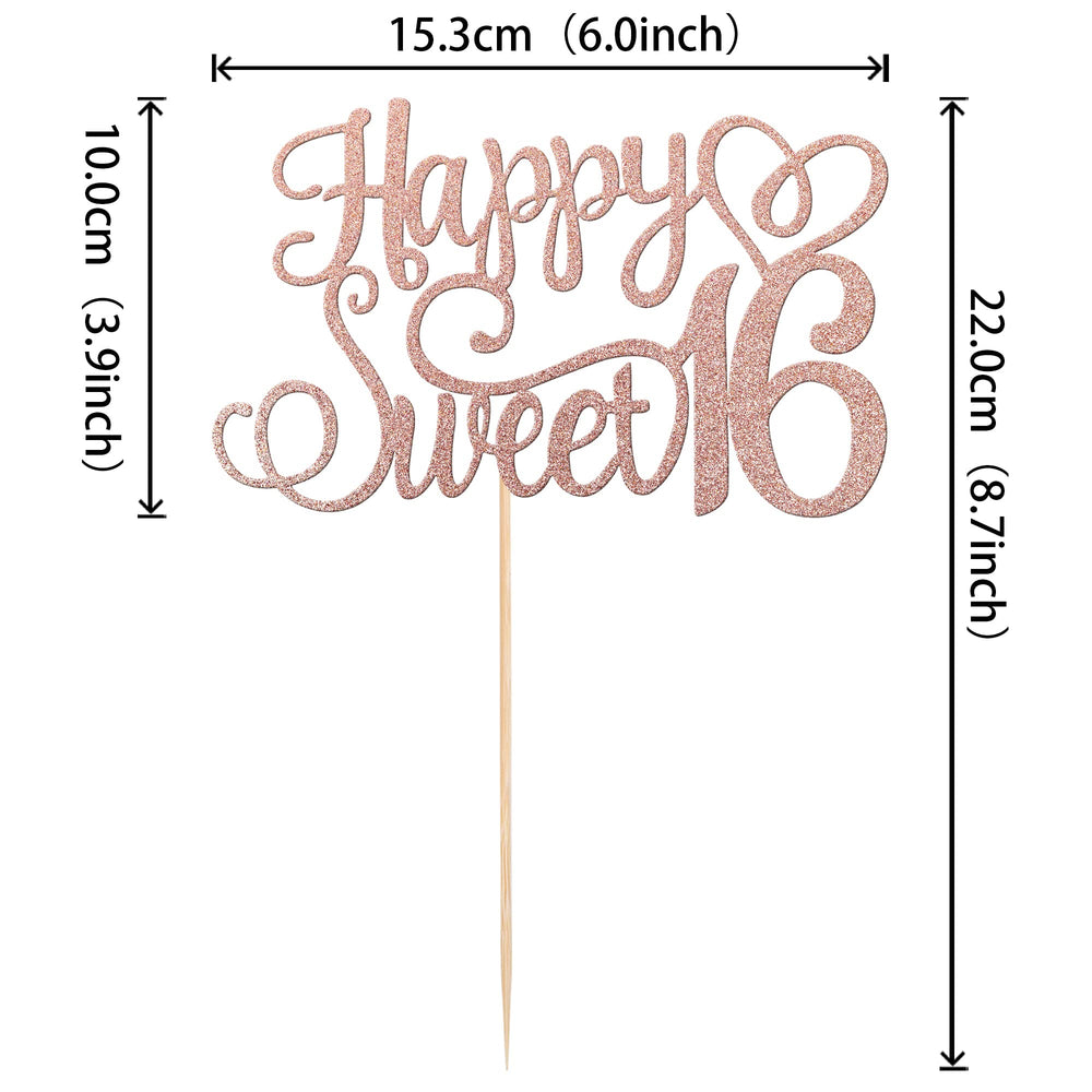 ZHUOWEISM Rose gold glitter cake topper brightening the dessert display