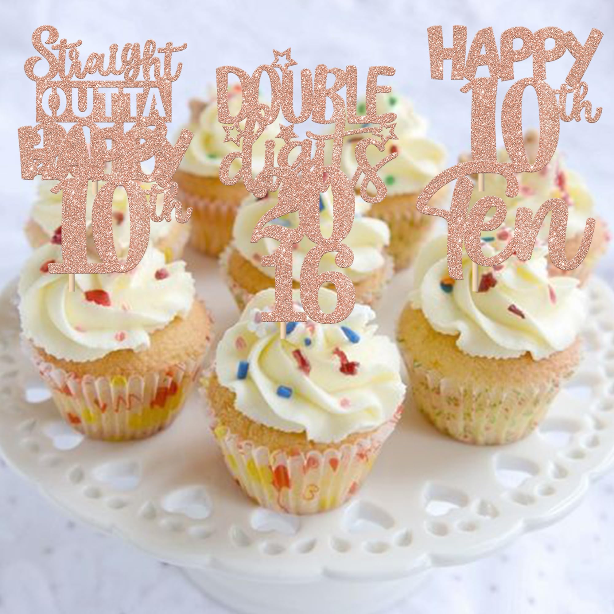 ZHUOWEISM six designs cupcake toppers pack variety