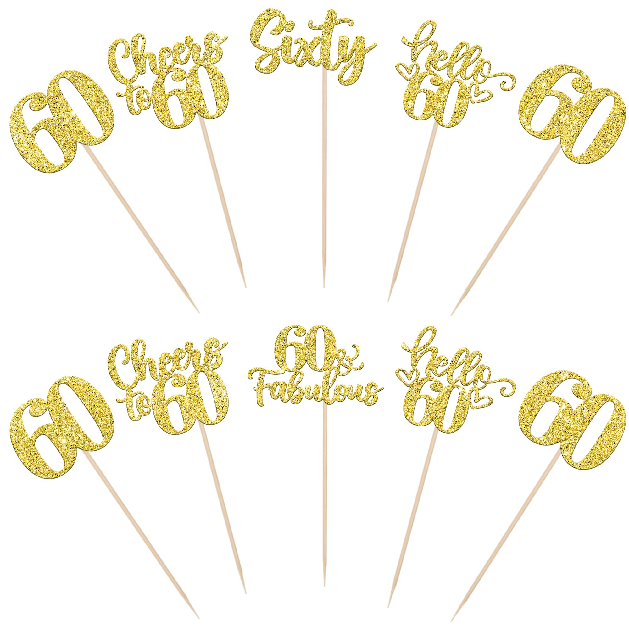 ZHUOWEISM Sixty Birthday floral decor sticks illuminate bouquets with glitter