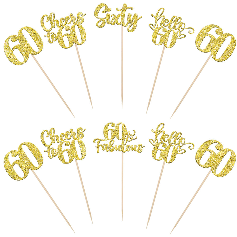 ZHUOWEISM Sixty Birthday floral decor sticks illuminate bouquets with glitter