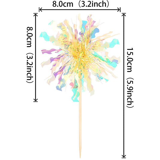 ZHUOWEISM sparkle tinsel cupcake picks add festive shine to treats