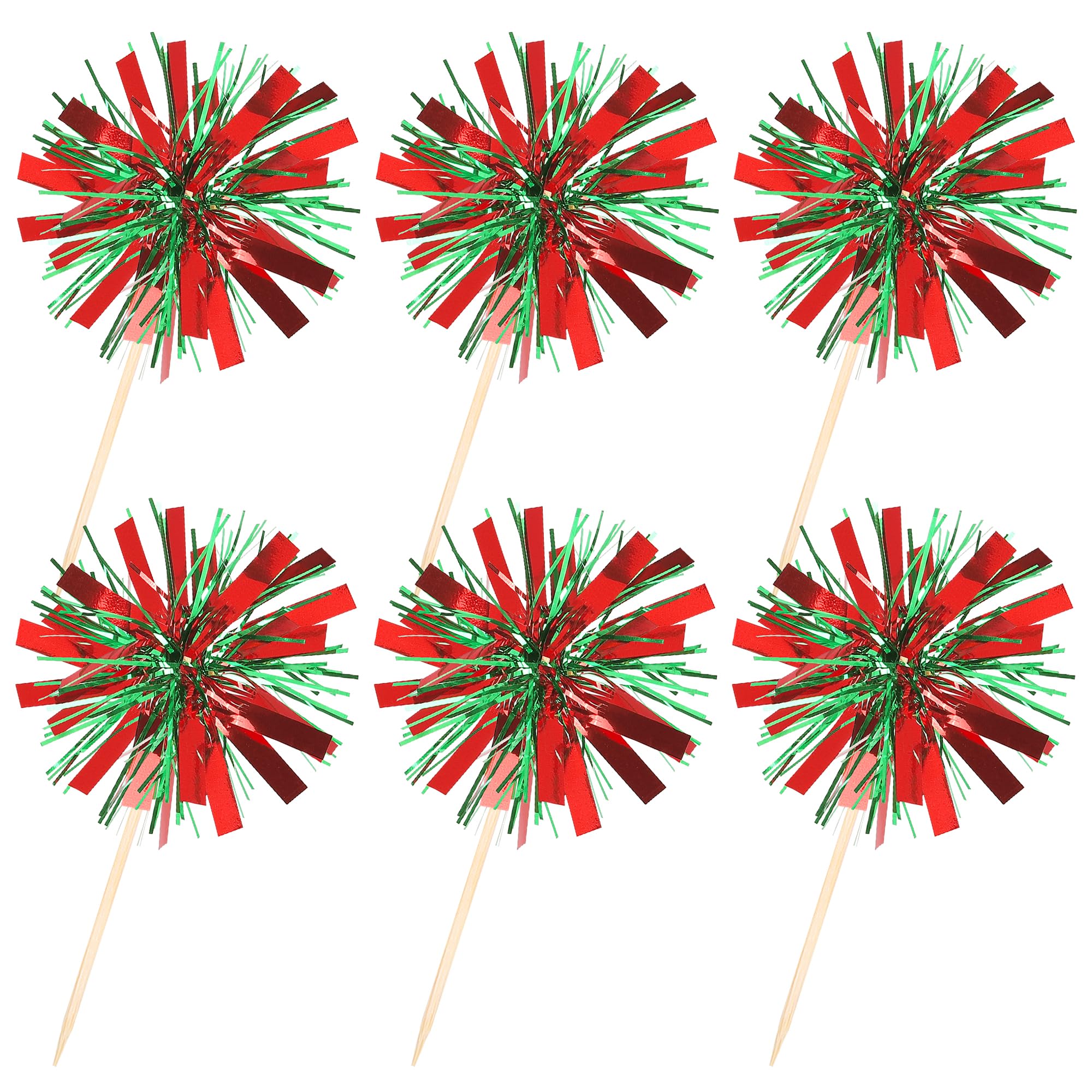 ZHUOWEISM sparkle tinsel cupcake picks double-sided shine on desserts