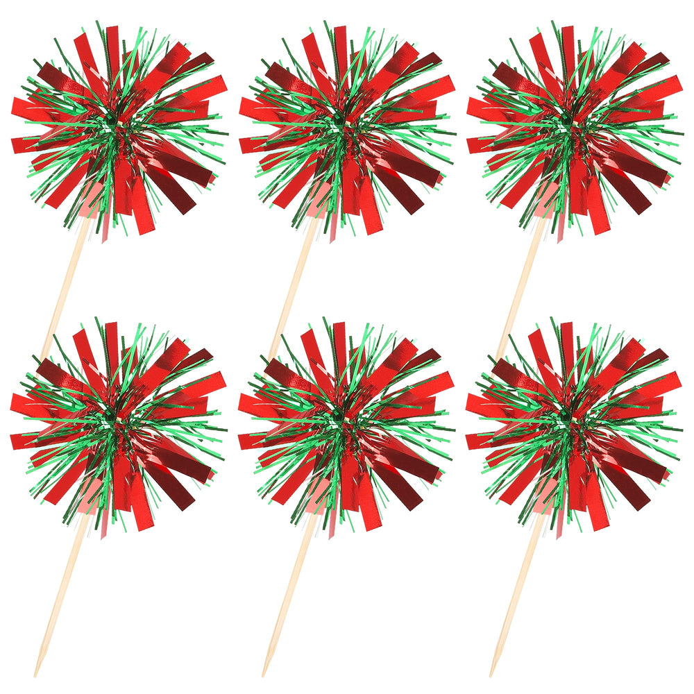 ZHUOWEISM sparkle tinsel cupcake picks double-sided shine on desserts